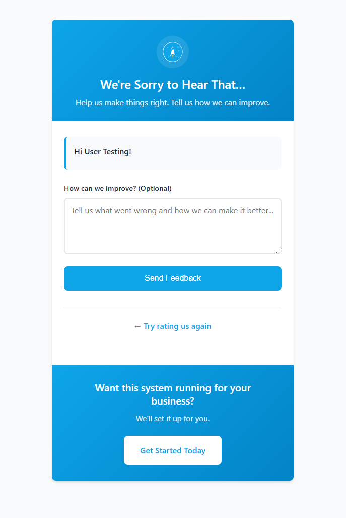 Review Rocket - Demo Version Review Page